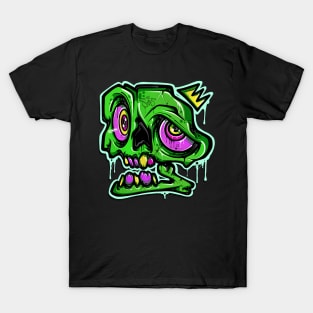 Green Graffiti Skull T-Shirt
